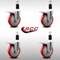 Service Caster 5'' SS Red Poly Swivel 1-3/8'' Expanding Stem Caster Set Total Lock Brake, 4PK SCC-SSEXTTL20S514-PPUB-RED-138-4 - alternate 3